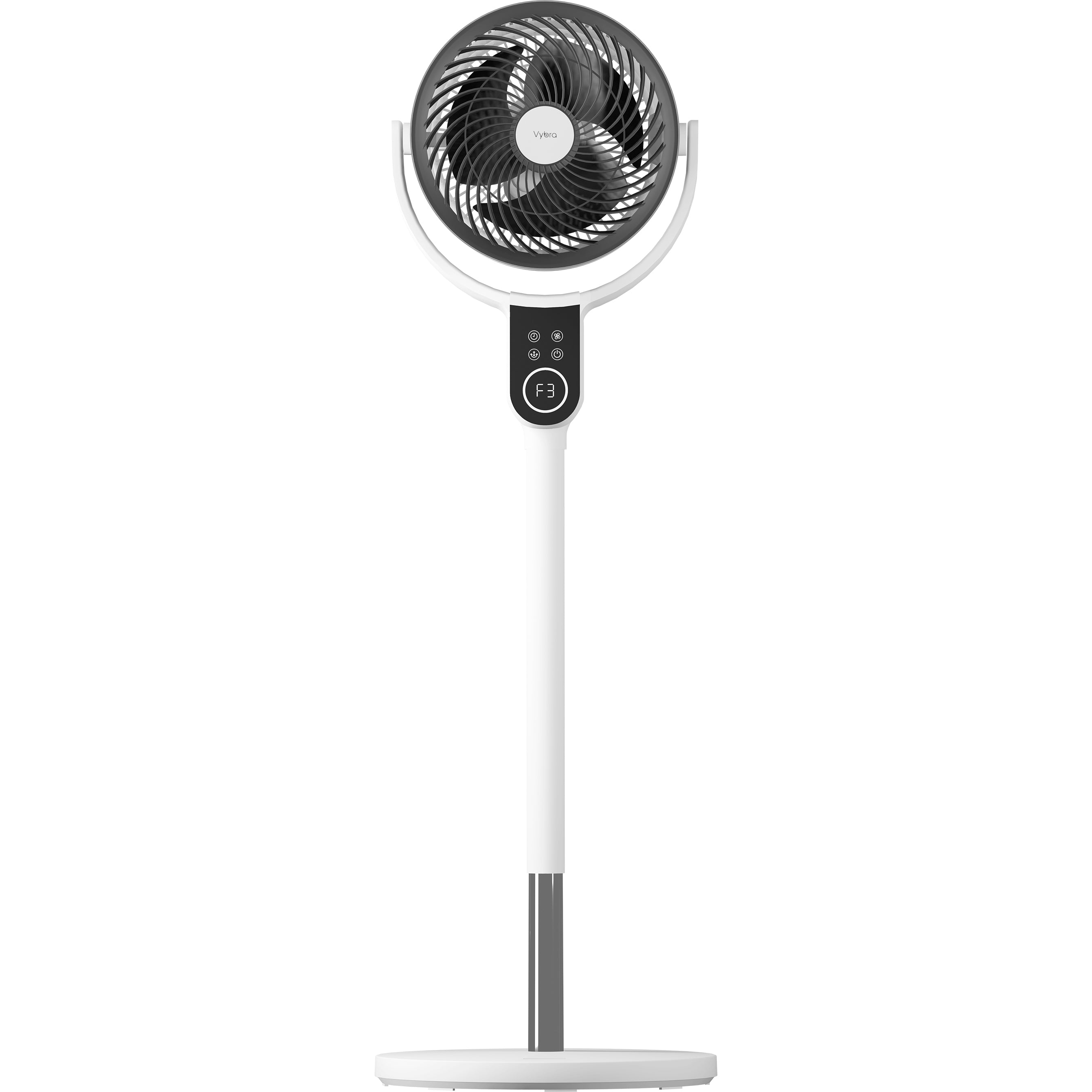 Vybra Oscillator Dual Height Tilt and Swing Fan White White
