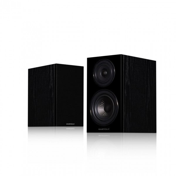 Wharfedale Diamond 12.1 Compact 2 way Standmount Bookshelf speaker (pair) Black Oak Open Box Clearance