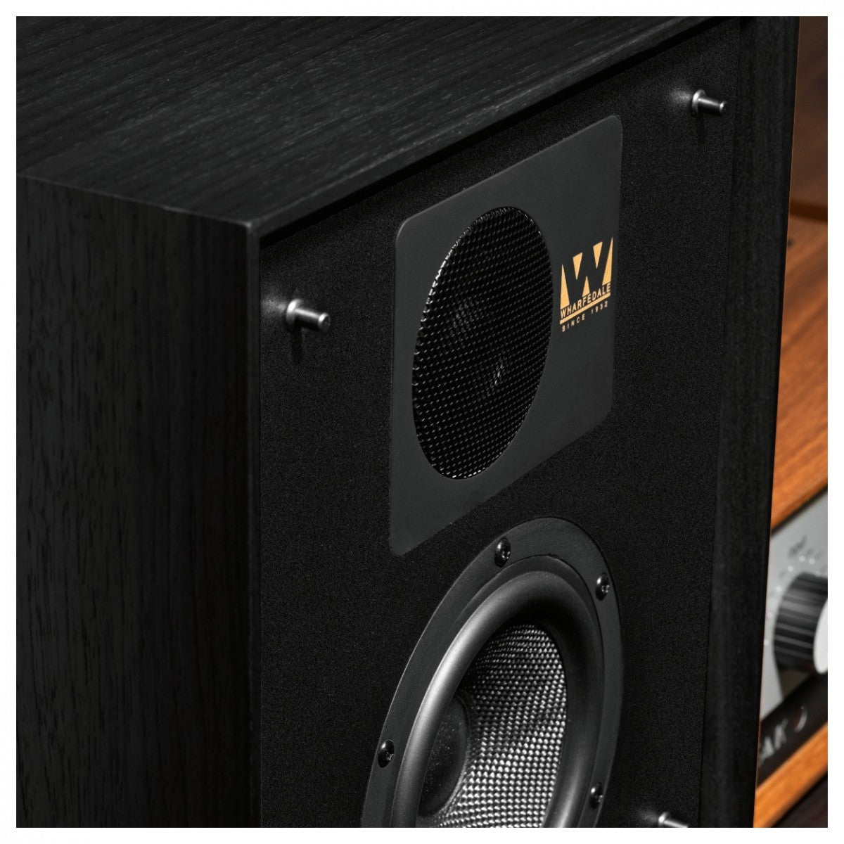 Wharfedale Linton Heritage Standmount Speakers with Matching Stands - Black Oak Black Oak
