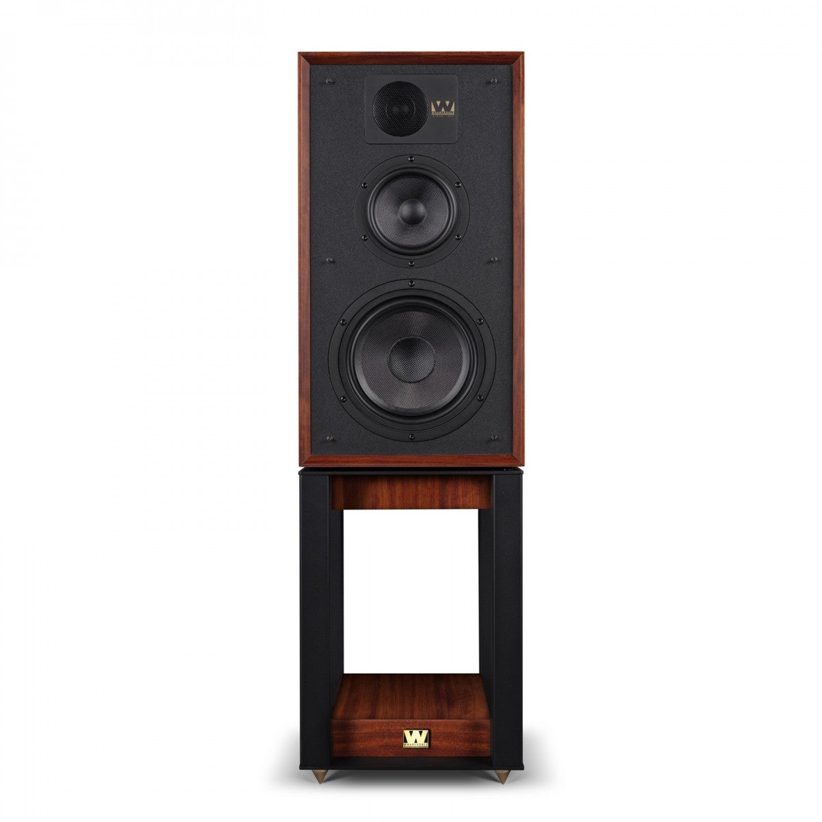 Wharfedale Linton Heritage Standmount Speakers with Matching Stands Mahogany - Ex-Display Clearance