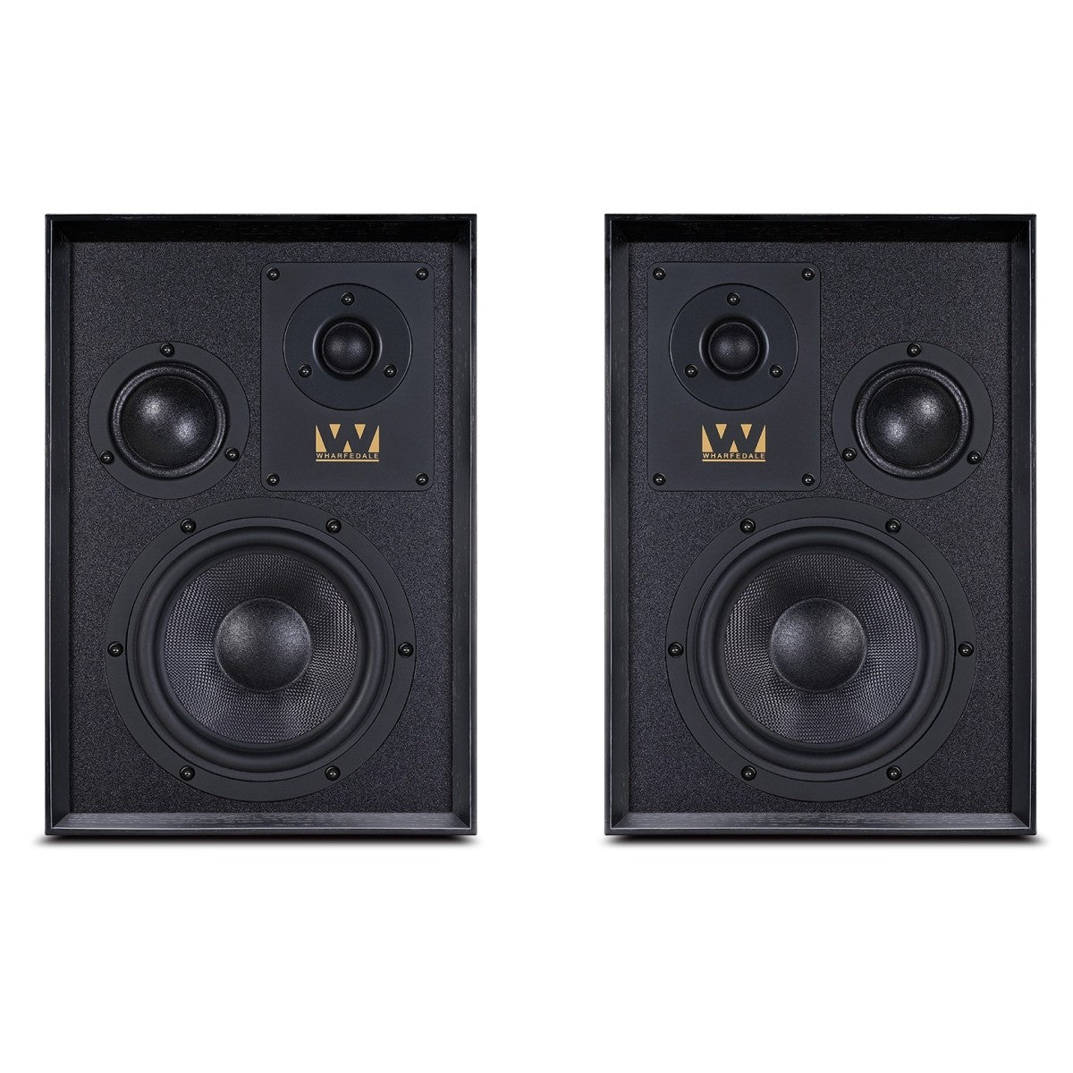 Wharfedale Super Denton Heritage Standmount Bookshelf Speakers Pair - Black Oak Black