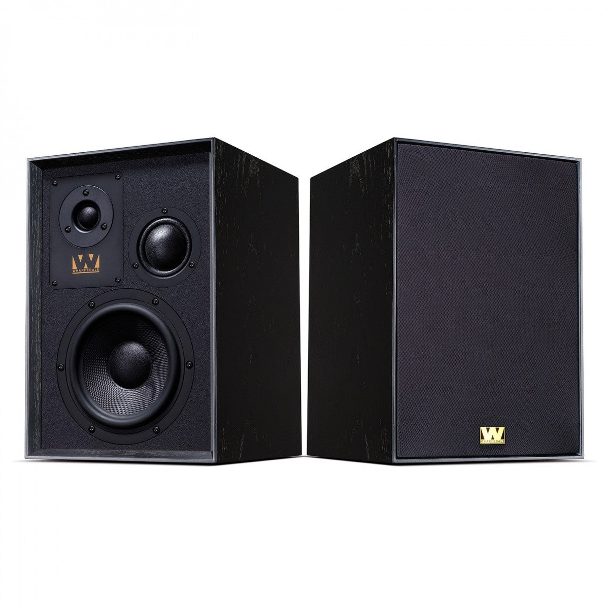 Wharfedale Super Denton Heritage Standmount Bookshelf Speakers Pair - Black Oak Black