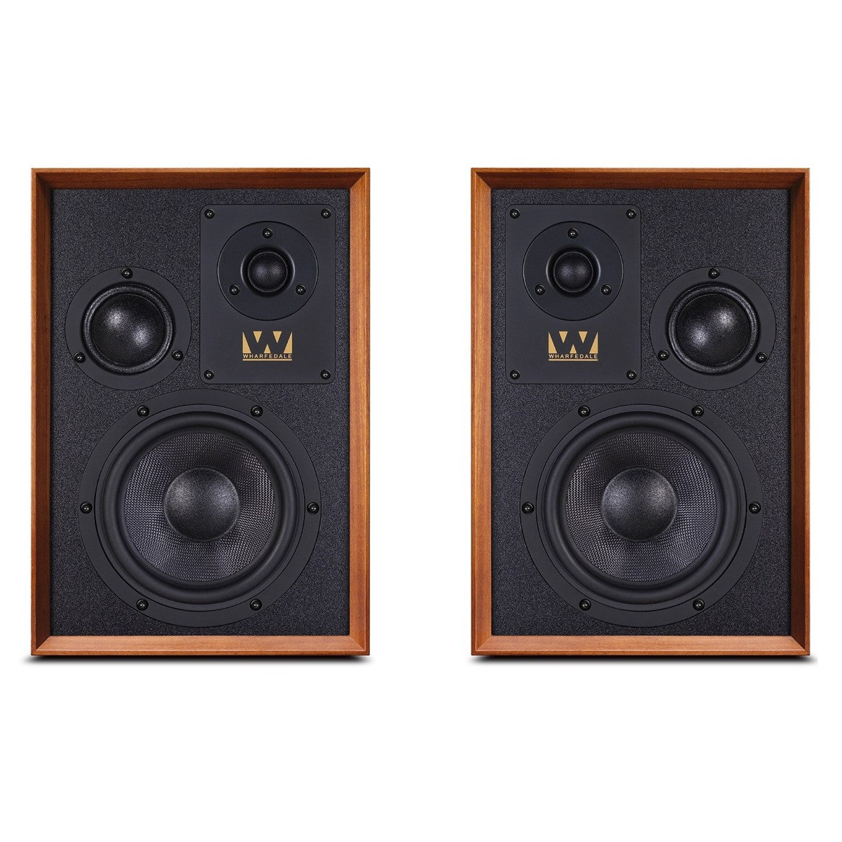 Wharfedale Super Denton Heritage Standmount Bookshelf Speakers Pair - Mahogany Mahogany