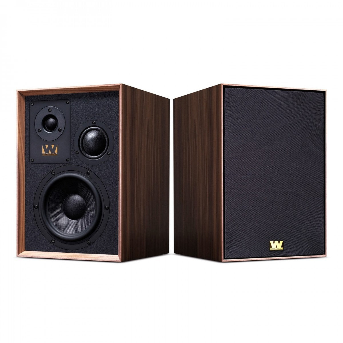 Wharfedale Super Denton Heritage Standmount Bookshelf Speakers Pair - Walnut Walnut