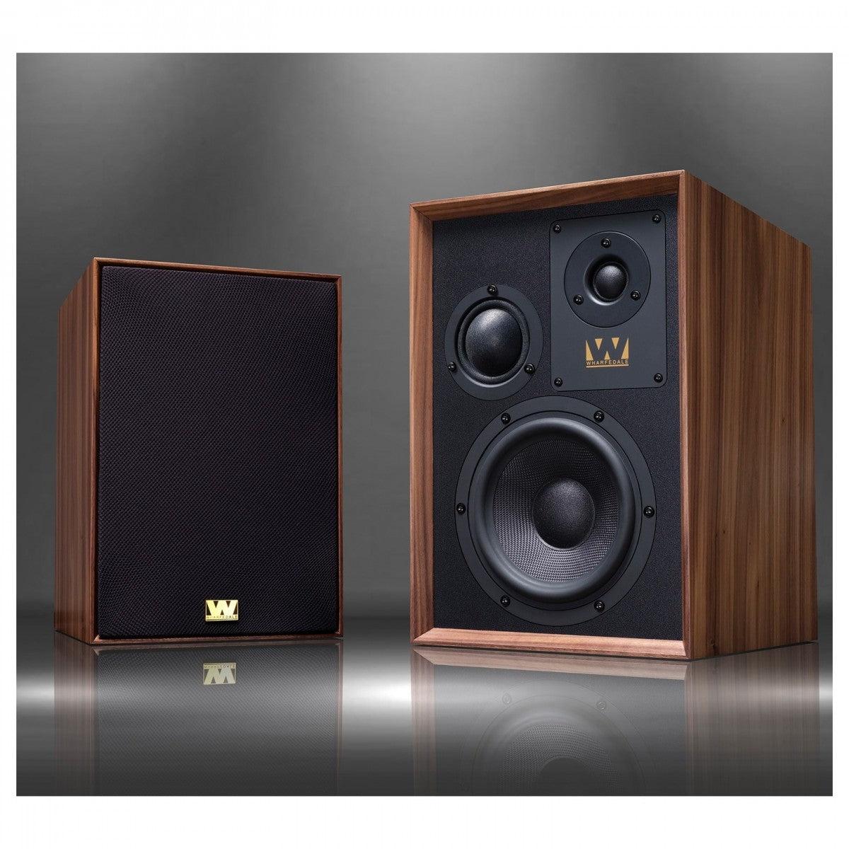 Wharfedale Super Denton Heritage Standmount Bookshelf Speakers Pair - Walnut Walnut