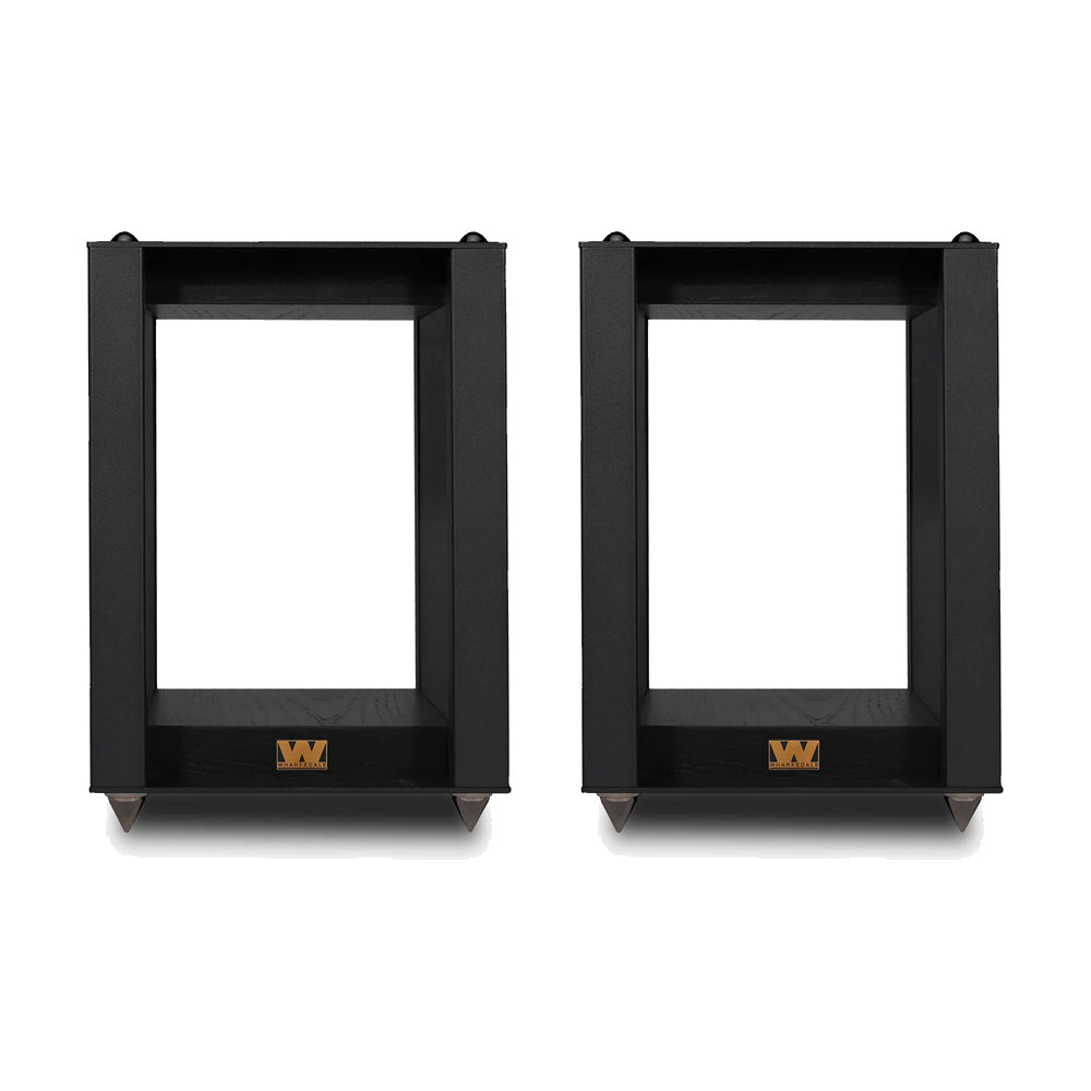 Wharfedale Super Linton Heritage Standmount Speakers with Matching Stands - Black Oak Black