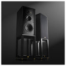Wharfedale Super Linton Heritage Standmount Speakers with Matching Stands - Black Oak Black