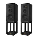 Wharfedale Super Linton Heritage Standmount Speakers with Matching Stands - Black Oak Black