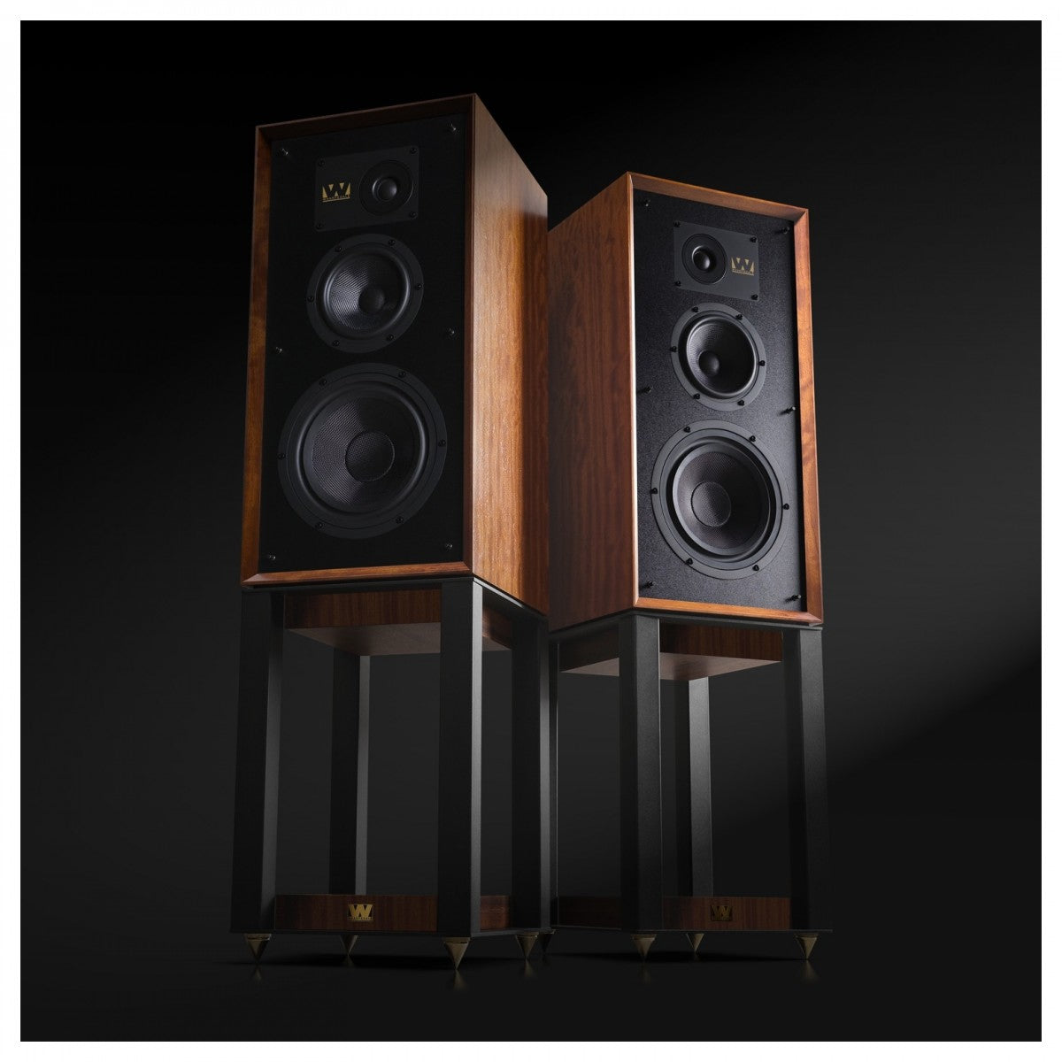 Wharfedale Super Linton Heritage Standmount Speakers with Matching Stands - Mahogany Mahogany