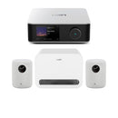 WiiM AMP ULTRA Streaming Amp Silver with WiiM Sound Mulitroom Speakers Pair & Sub Pro Subwoofer White HiFi Package Silver