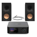 WiiM Amp Ultra Streaming Amplifier Grey with Klipsch R-60M Bookshelf Speakers Pair Black - HiFi Package