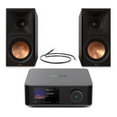 WiiM Amp Ultra Streaming Amplifier Grey with Klipsch RP-600M II Bookshelf Speakers Ebony - HiFi Package