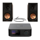 WiiM Amp Ultra Streaming Amplifier Grey with Klipsch RP-600M II Bookshelf Speakers Walnut - HiFi Package