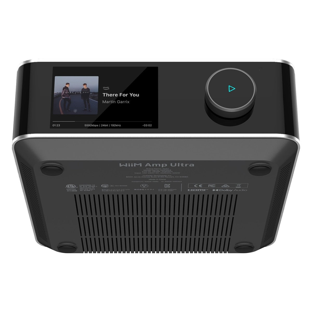 WiiM Amp Ultra Streaming Amplifier Silver with Monitor Audio Bronze 50 7G Bookshelf Speakers White Pair