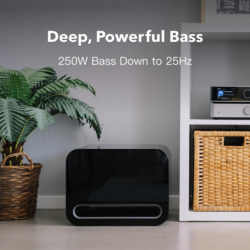 WiiM Sub Pro 8 Inch 250W Wireless Smart Subwoofer with Wi-Fi & Bluetooth - Black Black