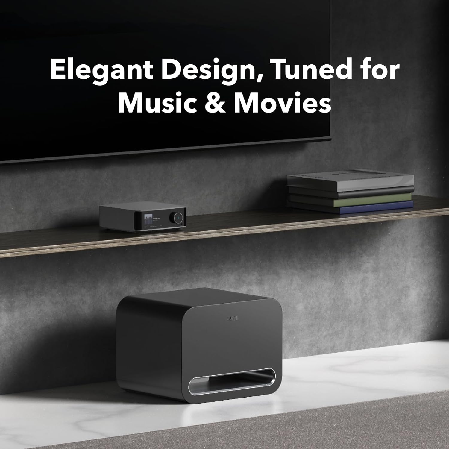 WiiM Sub Pro 8 Inch 250W Wireless Smart Subwoofer with Wi-Fi & Bluetooth - Black Black