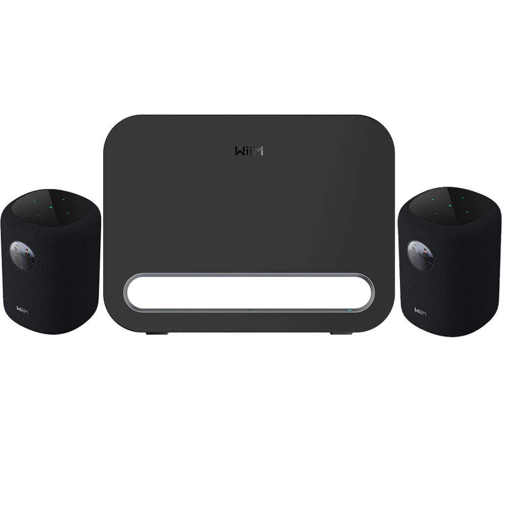 WiiM Sub Pro Wireless Subwoofer with WiiM SOUND Wireless Multiroom Smart Speakers Pair - Black Black