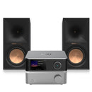 WiiM Vibelink Stereo Amplifier with Ultra Music Streamer Silver and Klipsch R-60M Speakers HiFi Bundle