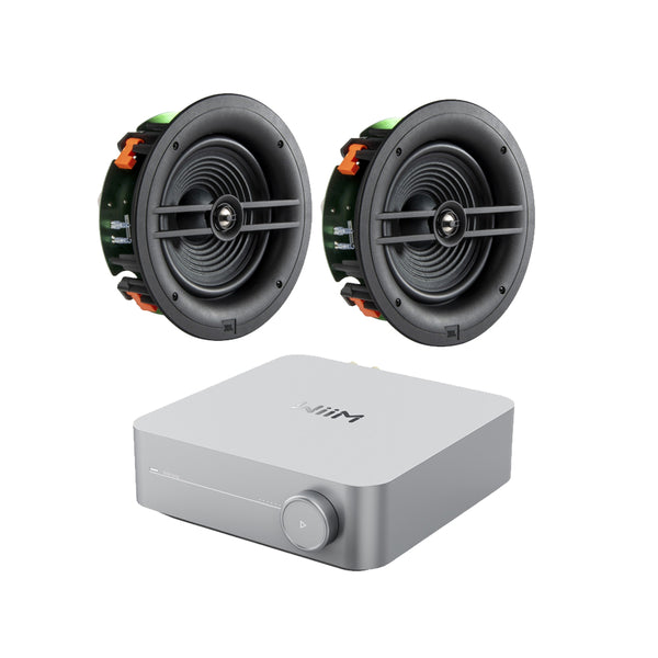 Wiim Amp Silver with JBL Stage 280C In-Ceiling Speakers Pair Package