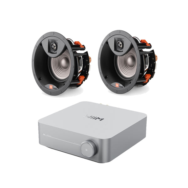 Wiim Amp Silver with JBL Studio 26IC In Ceiling Speakers Pair Package