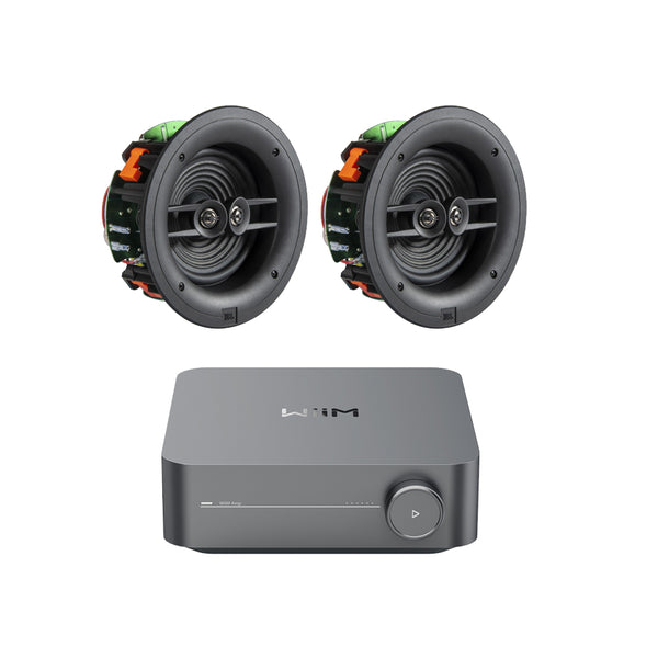 Wiim Amp Space Grey with JBL Stage 260CDT Stereo In-Ceiling Speakers Pair Package