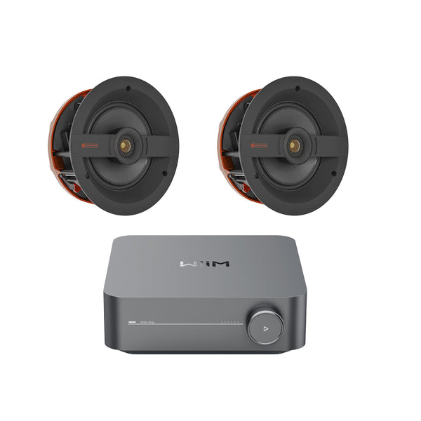 Wiim Amp Space Grey with Monitor Audio C1M In-Ceiling Speakers Pair Package
