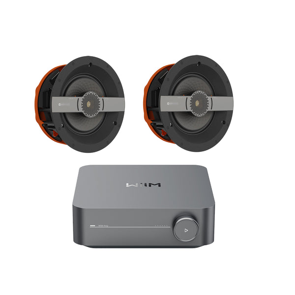 Wiim Amp Space Grey with Monitor Audio C2M In-Ceiling Speakers Pair Package