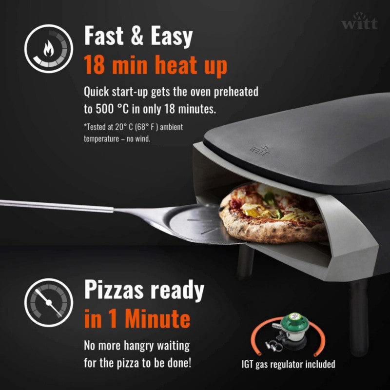 Witt Etna Fermo 16 Inches Pizza Oven Black Black