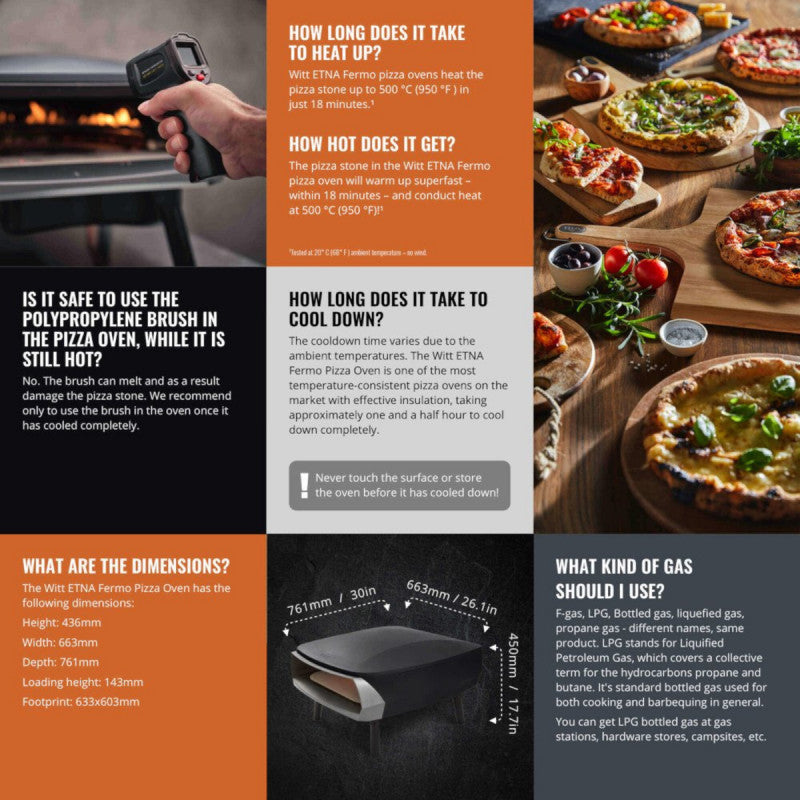 Witt Etna Fermo 16 Inches Pizza Oven Black Black