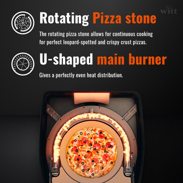 Witt Etna Rotante 16 Inches Pizza Oven with Rotating Turntable Orange Orange