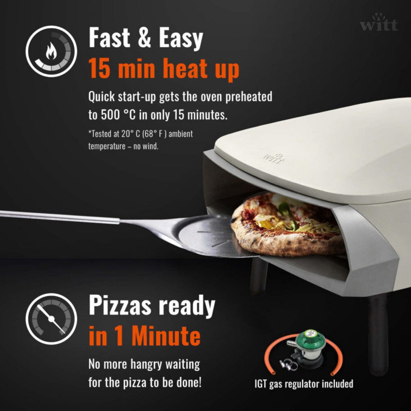 Witt Etna Rotante 16 Inches Pizza Oven with Rotating Turntable Stone Stone
