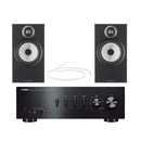 Yamaha AS501 Integrated Amplifier with Bowers & Wilking 606 S3 Standmount Speakers Pair Black HiFi Package