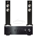 Yamaha AS501 Integrated Amplifier with Monitor Audio Bronze 300 7G Floorstanding Speakers Pair Black HiFi Package