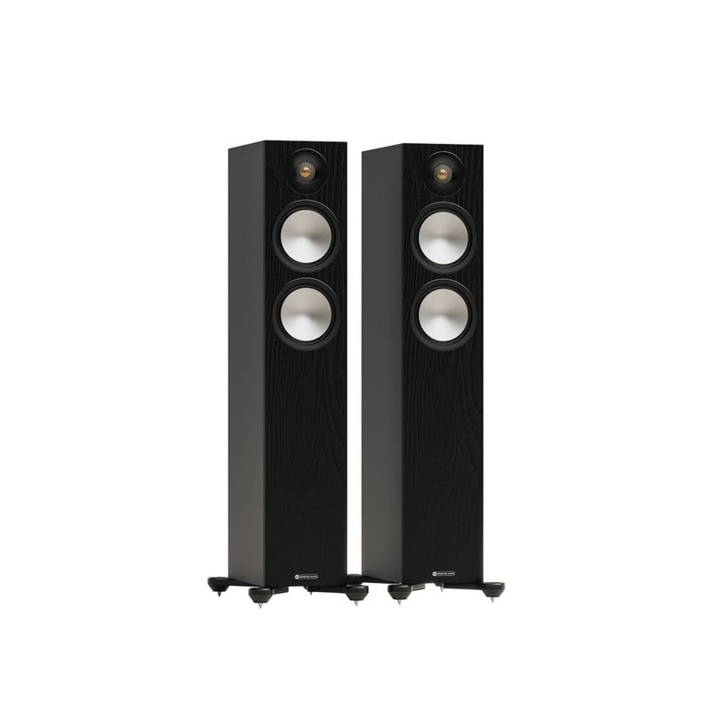 Yamaha AS501 Integrated Amplifier with Monitor Audio Bronze 300 7G Floorstanding Speakers Pair Black HiFi Package