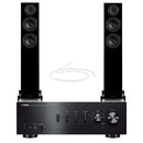 Yamaha AS501 Integrated Amplifier with Wharfedale Diamond 12.3 Floorstanding Speakers Pair Black HiFi Package
