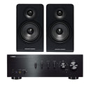 Yamaha AS501 Integrated Stereo Amplifier with Acoustic Energy AE100 MK2 Bookshelf Speakers Pair Black HiFi Package