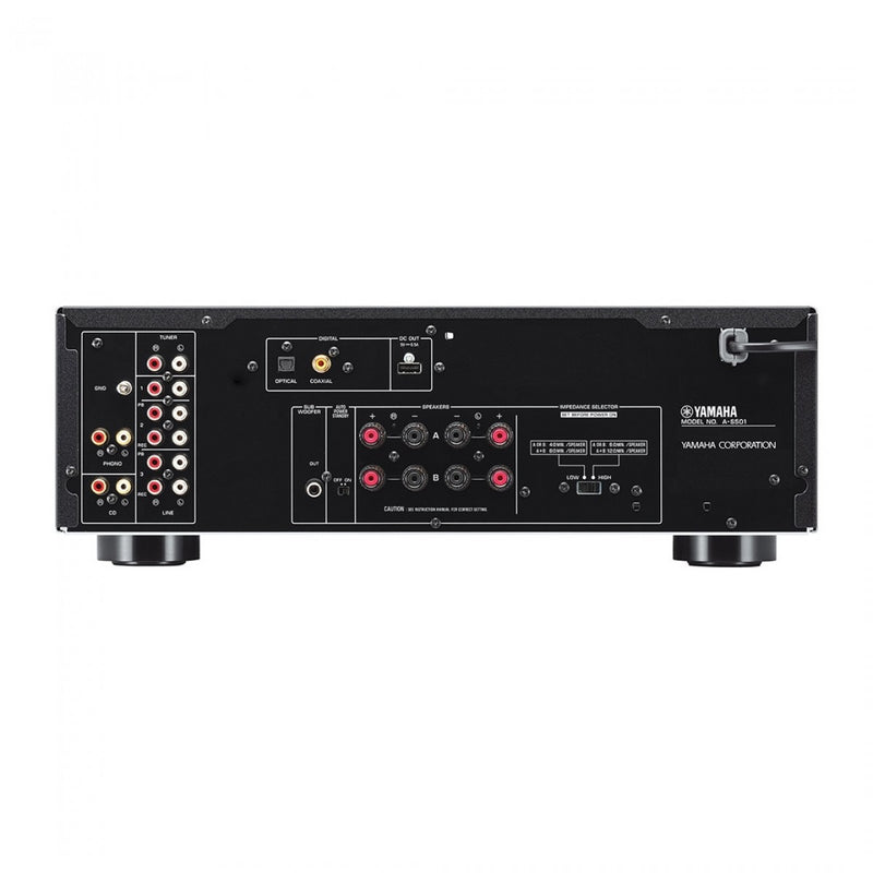 Yamaha AS501 Integrated Stereo Amplifier with Acoustic Energy AE100 MK2 Bookshelf Speakers Pair Walnut HiFi Package