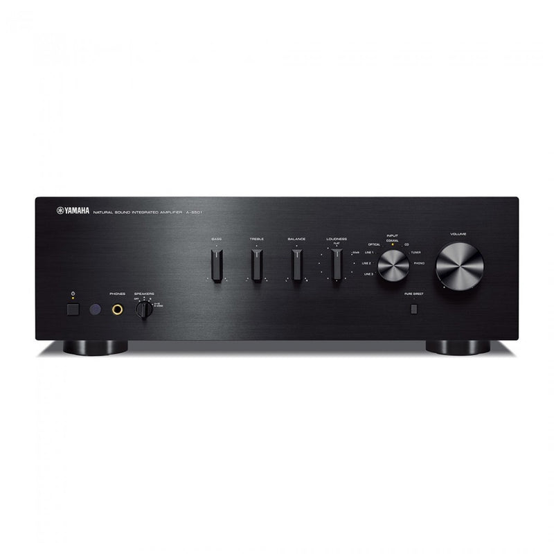 Yamaha AS501 Integrated Stereo Amplifier with Acoustic Energy AE100 MK2 Bookshelf Speakers Pair Walnut HiFi Package