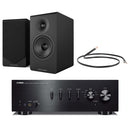 Yamaha AS501 Integrated Stereo Amplifier with Acoustic Energy AE300 MK2 Bookshelf Speakers HiFi Package Black