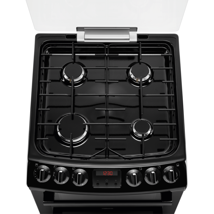 Zanussi ZCG43250BA Gas Cooker with Double Oven Black Black
