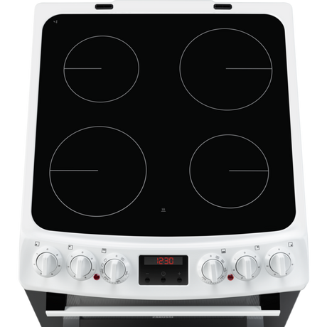 Zanussi ZCV46250WA 55cm Electric Cooker with Ceramic Hob White White