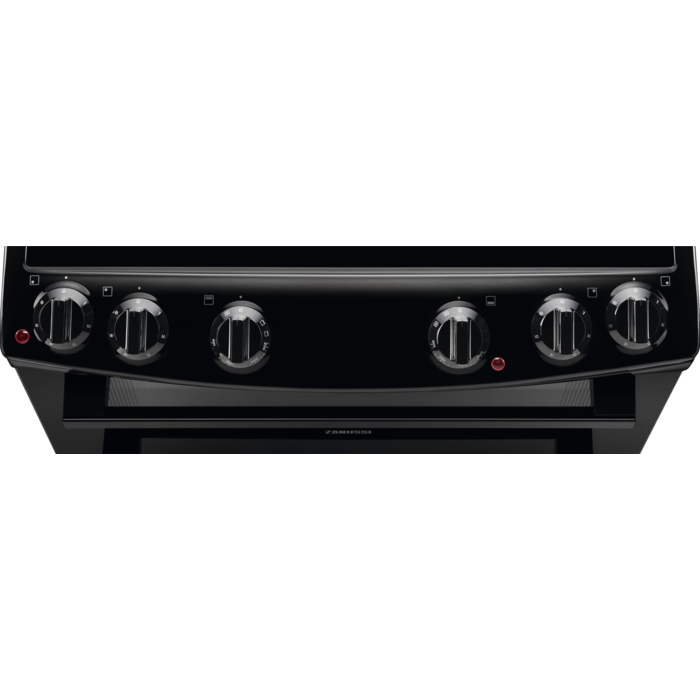 Zanussi ZCV66050BA Ceramic Electric Cooker with Double Oven Black Black