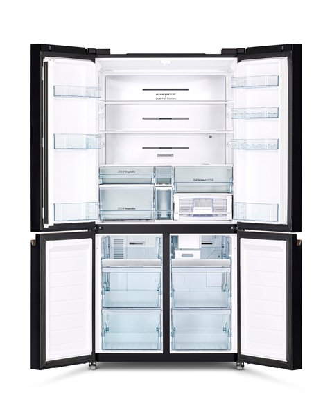 Hitachi RWB640VGB1GBK 4 DOOR Refrigerator Luxury 638L Vacuum Compartment Glass Black