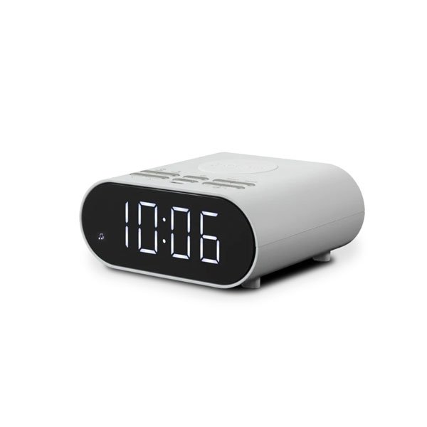 Roberts Ortus Charge FM Alarm Clock Radio with Wireless Smartphone charging White