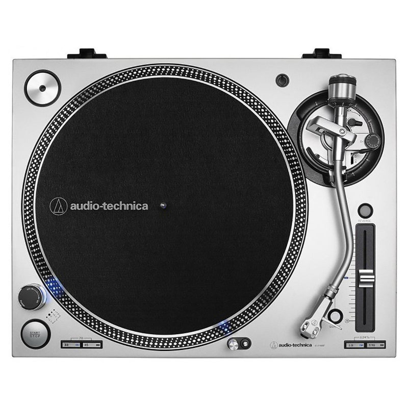 Audio Technica ATLP140XPSVEUK Direct Drive Manual Dj Turntable Silver View From Top