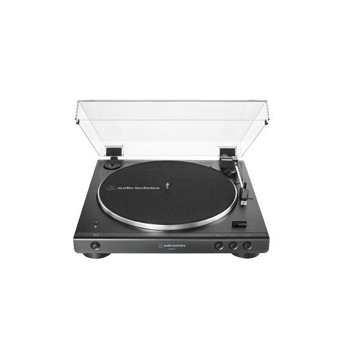 Audio Technica ATLP60XBT Fully Automatic Bluetooth Wireless Belt-Drive Stereo Turntable Black Front View