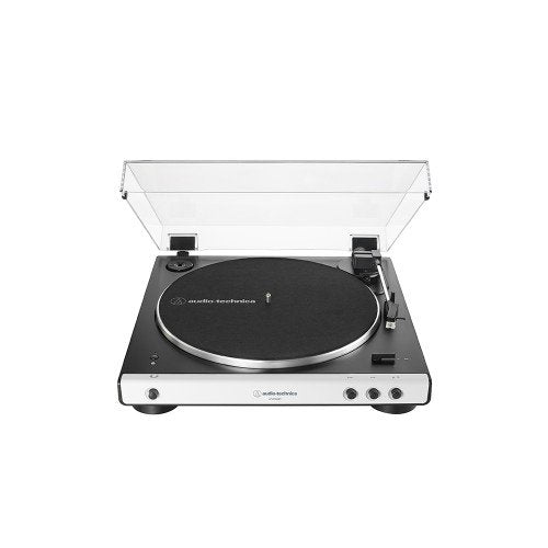 Audio Technica ATLP60XBT Fully Automatic Bluetooth Wireless BeltDrive Stereo Turntable White Front View