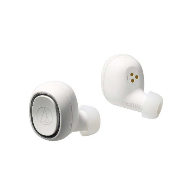 Audio Technica ATHCK3TW True Wireless Earbud In-Ear Headphones White