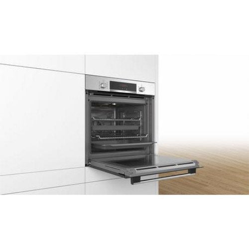 Bosch HBS573BS0B 59.4cm Built-in Electric Single Oven with 3D Hot Air Stainless Steel