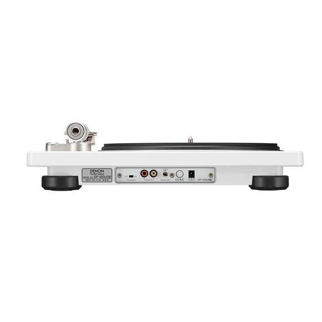 Denon DP450USB Hi-Fi Turntable with original S-Shape tonearm and USB White